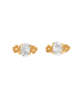 Crystal Flower Studs Gold Dip