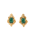 Victorian Green Quartz Studs Gold Dip