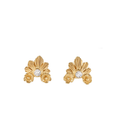 Mini Mahkota Crystal Studs Gold Dip