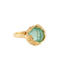 Forgotten Garden Hawa Green Aqua Ring Gold Dip
