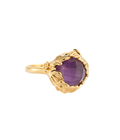 Forgotten Garden Hawa Purple Crystal Ring Gold Dip