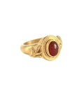 Classic Round Carnelian Ring Gold Dip