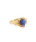 Akar Blue Crystal Ring Gold Dip