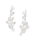 Dream Garden Leaf Ear Climber Earrings Silver