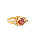 Ivy Bloom Red Crystal Ring Gold Dip