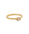 Prani White Crystal Ring Gold Dip