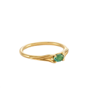 Leaves Green Quartz Ring Gold Dip