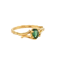 Akar Oval Green Quartz Ring Gold Dip