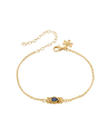 Vintage Pear Blue Crystal Bracelet Gold Dip
