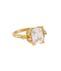 Lily White Crystal Ring Gold Dip