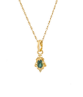 Victorian Green Quartz Pendant Gold Dip