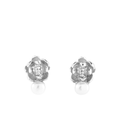 Mini Waterlily Pearl Studs Silver