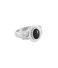 Classic Round Black Onyx Ring Silver