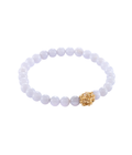 New Blue Lace Agate Energy Stone Bracelet Gold Dip