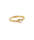 Padma White Crystal Ring Gold Dip