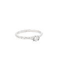 Prani White Crystal Ring Silver