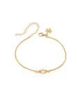 Crystal Flower Bracelet Gold Dip