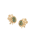 Forgotten Garden Studs Green Quartz Gold Dip