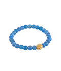 New Blue Agate Energy Stone Bracelet Gold Dip