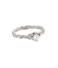 Padma White Crystal Ring Silver