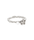 Mini Lotus Pearl Ring Silver