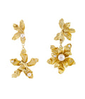 Bunga Pearl Large Dangle Earrings Gold Dip