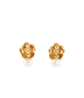 Mini Waterlily Pearl Studs Gold Dip