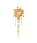 Mekar Cahaya Brooch with White Crystal Gold Dip