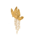 Wings Of Butterfly Dangle Pearl Brooch Gold Dip
