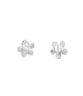 Flower Crystal Mini Studs Silver
