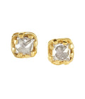 PUTRI Anyaman Square Crystal Studs Gold Dip
