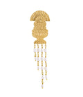 Canang Gebogan Pearl Tassel Dangle Brooch Gold Dip