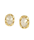 PUTRI Anyaman Oval Crystal Studs Gold Dip