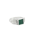 Classic Square Malachite Ring Silver