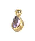 February Birthstone (Amethyst) Charm Gold Dip