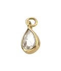 April Birthstone (White Crystal) Charm Gold Dip