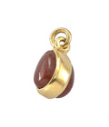 July Birthstone (Carnelian) Charm Gold Dip