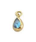 September Birthstone (Blue Crystal) Charm Gold Dip