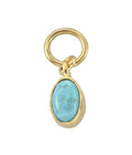 December Birthstone (Turquoise) Charm Gold Dip