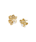 Moon Flower Pearl Studs Gold Dip