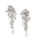 Wild Flowers Vine Leaves Pearl Long Studs Silver