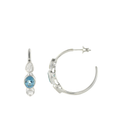 Lady of The Lake Swiss Blue Topaz Hoops Silver