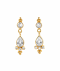 Srinata Crystal Drop Earrings Gold Dip