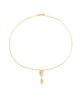 Geometric Saman Drop Necklace Gold Dip