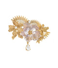 Janger Amethyst Flower Brooch Gold Dip