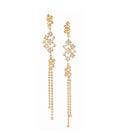 Geometric Saman Long Drop Earrings Gold Dip