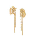 Janger Long Chain Dangle Earrings Gold Dip