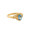 Cerita Oval Swiss Blue Topaz Ring Gold Dip
