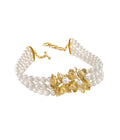 Moon Flower Pearl Choker Gold Dip