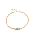 Lady of The Lake Crystal & Swiss Blue Topaz Choker Gold Dip